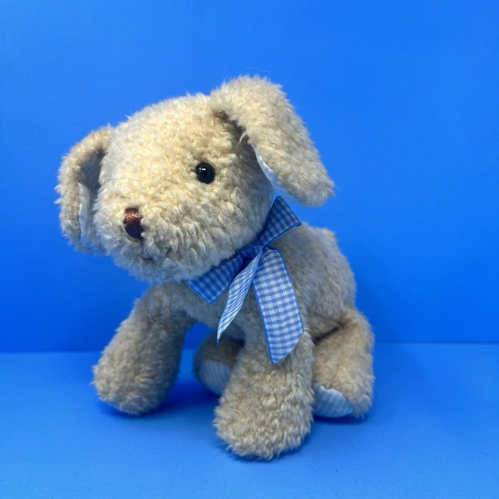 Carters Tan Puppy Dog Plush Rattle 7 Inch Baby Toy Soft Stuffed Animal